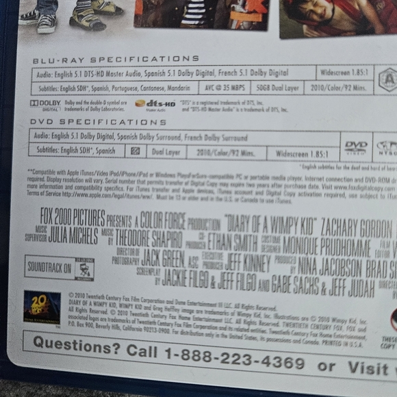 Diary of a Wimpy Kid Blu-Ray ONLY $8/Each OR $6ea/4 or more Blu-Ray's - Picture 5 of 9